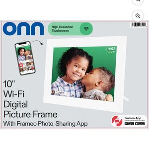 ONN White 10" Wi-Fi Digital Picture Frame
